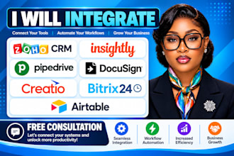 integrate zoho CRM insightly pipedrive docusign creatio bitrix24 airtable