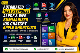 create automated text response ai PDF web summarizer ios chatgpt apple shortcuts