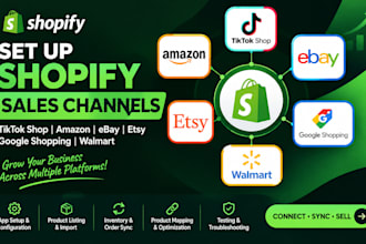 setup shopify sales channel tiktok shop amazon ebay etsy google shopping walmart