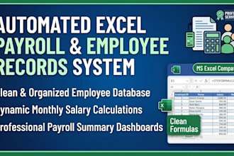 create automated excel payroll systems and employee master records