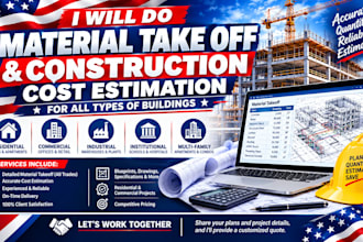 material take off, construction cost estimate for buildings