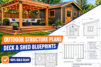 create gazebo, pergola, deck and shed construction plans