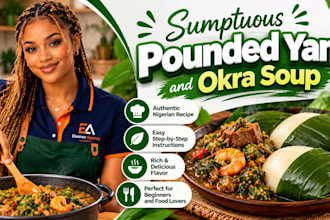 create authentic nigerian pounded yam dish and okra soup