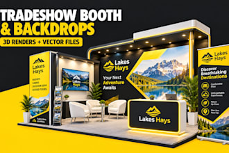 design trade show booth or backdrop for your exhibition
