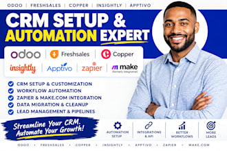 automate odoo crm freshsales copper insightly apptivo workflow zap integration
