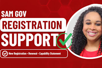 support your sam gov registration, renewal and capability statement