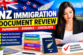 review nz immigration document, supporting evidence and application paperwork