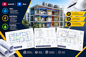 prepare mep drawings, panel schedules, riser diagrams and hvac layouts