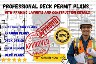 prepare deck permit plans with framing layouts and construction details