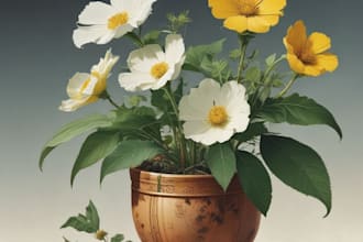 hand paint botanical illustrations