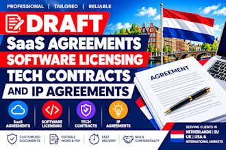 draft saas agreements, software licensing, tech contracts and IP agreements