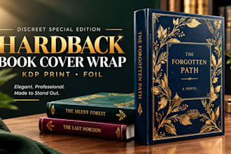design a discreet special edition hardback book cover wrap kdp print foil