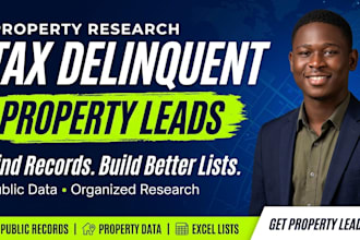 tax delinquent property leads, public records research, property data lists