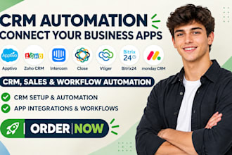 automate apptivo, zoho CRM, intercom, close, vtiger, bitrix24, monday CRM