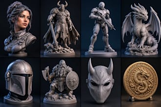 custom 3d sculpting  action figure character sculpt  3d figurine for 3d printing