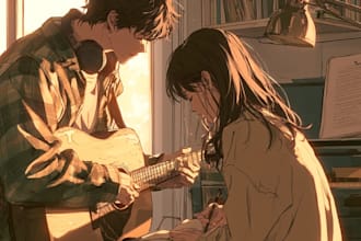 custom anime couple illustration perfect gift