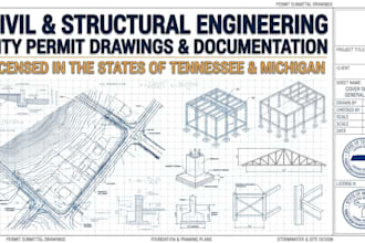 civil and structural engineer for city permit drawings in tennessee and michigan