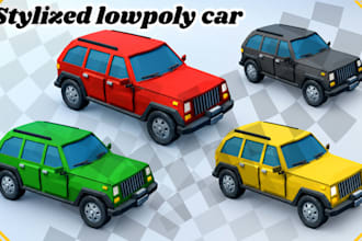 create stylized lowpoly cars for roblox and unity games
