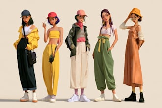 design professional 2d characters