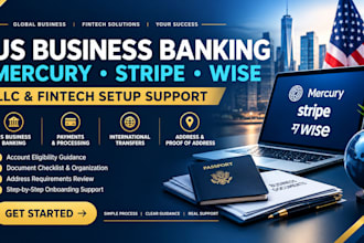 create US business banking, mercury, stripe, wise and physical address