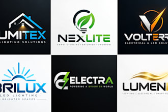 design a professional, lighting, electronics, technology, electrical led logo