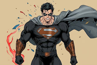 design a powerful superhero character and futuristic armor