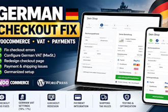 fix and redesign german woocommerce checkout problems and vat tax settings