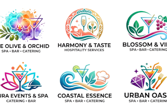 create a spa, bar, and catering logo design