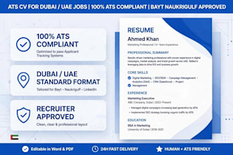 make ats CV resume for dubai uae jobs