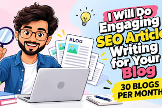write 30 SEO or GEO blog posts monthly with images