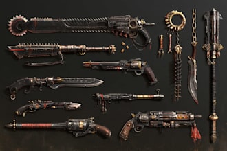 create weapon and prop design and illustration