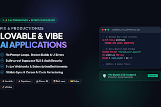 fix lovable app supabase rls and productionize vibe code