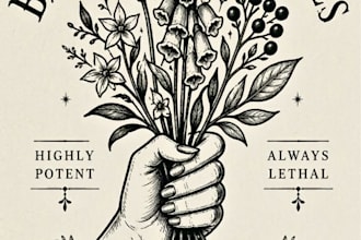 do handdrawn vintage botanical, mystic, logo illustration