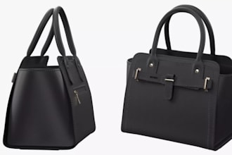 design luxury handbag, backpack, 3d bag model and realistic render