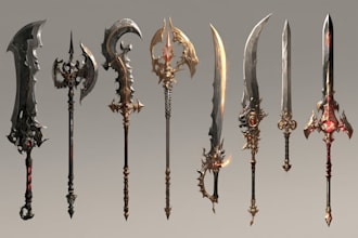 design unique weapons, armors and game assets concept arts
