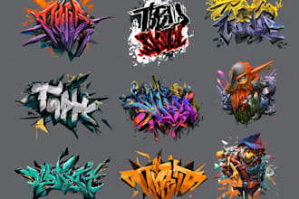create graffiti lettering typography, text, and font logo