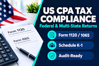 be your CPA for US corporate tax partnership and state tax return filing