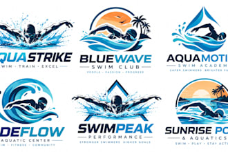design a professional, swimming, aquatic, pool, water sports swim logo