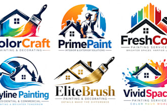 design a professional, painter, house painting, art, decorating painting logo