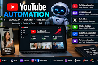 setup youtube automation ai ugc video ads channel grok ai bot sales assistant