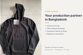 be your apparel sourcing agent in bangladesh, from factory to shipment