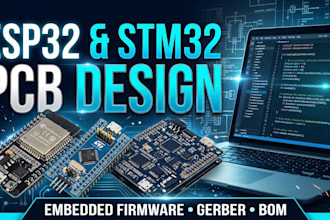 design esp32 stm32 pcb and develop embedded firmware