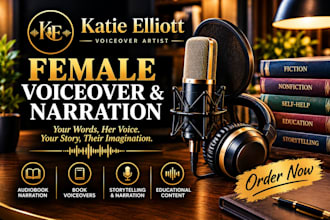record a natural female voiceover for books and audiobooks