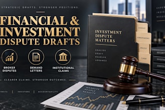 draft legal dispute letters and claims for financial investment disputes