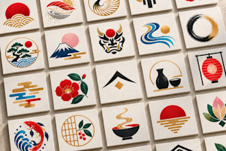 design a luxury japanese logo inspired by traditional arts and crafts