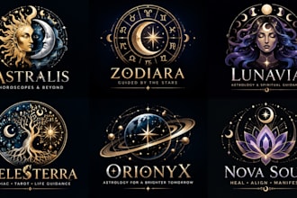 design a professional, zodiac, horoscope, mystical, spirit astrology logo