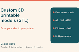 design 3d printable stl models from your idea or sketch