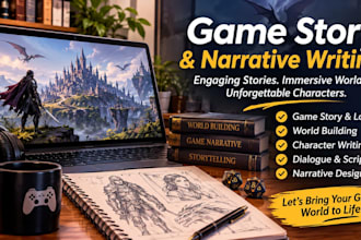develop game story lore world building and character writing for your games