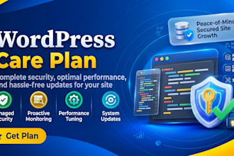 manage your wordpress site with monthly maintenance and security care