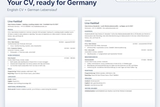 write your german lebenslauf and english CV for jobs in germany